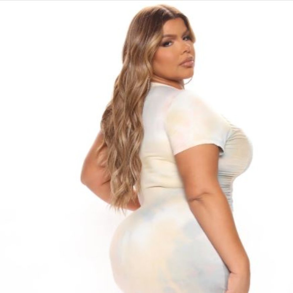 Fashion Nova women's tie dye Ruching front mini dress size 3x